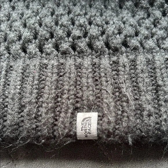 The North Face Black Knit Hat with Textured Patterns - Picture 2 of 5